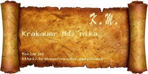 Krakauer Mónika névjegykártya